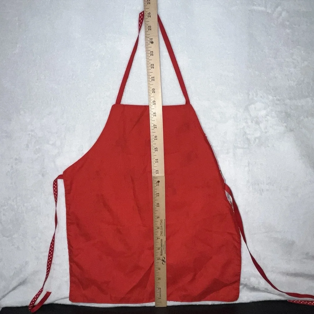 Dalmatian Dogs Reversible Apron Handmade Youth Size Kids Cooking Baking Red OOAK